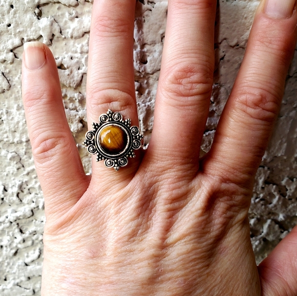 New Tiger Eye 925 Silver Ring. - Picture 13 of 16